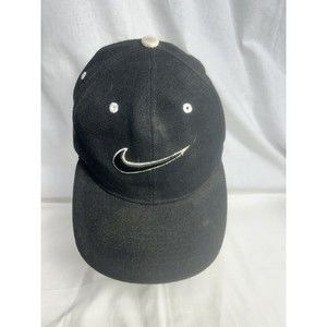 Vintage Nike Adjustable Strapback Black Embroidered Swoosh Baseball Cap Hat